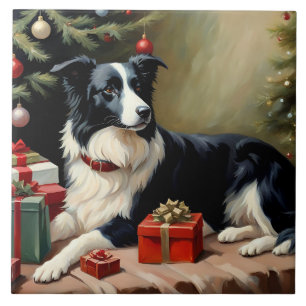 Border Collie Christmas Tegeltje