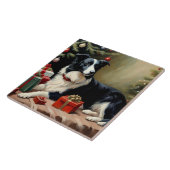 Border Collie Christmas Tegeltje (Zijkant)