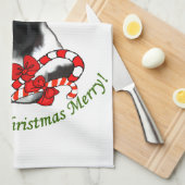 Border Collie Christmas Theedoek (Quarter Fold)