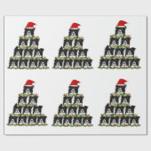 Border Collie Christmas Tree Cadeaupapier (Vlak)