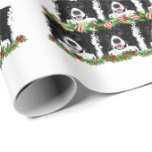 Border Collie Christmas Tree Cadeaupapier (Rol Hoek)