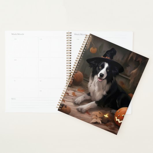 Border Collie Citrouilles Halloween Épouvantable (Devant avec enveloppe)
