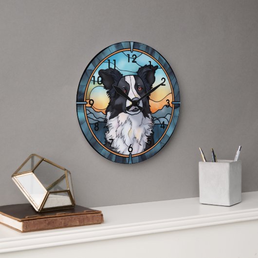 Border Collie Clock Grote Klok (Kantoor)