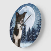 Border Collie Clock Grote Klok (Hoek)