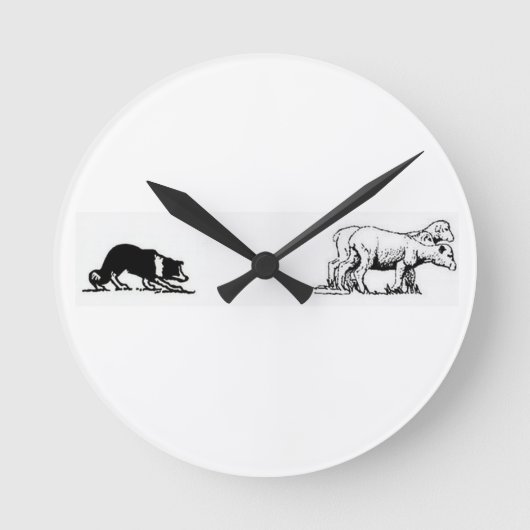 Border Collie Clock Ronde Klok (Voorkant)