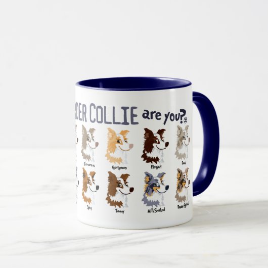 Border collie couleurs - Mug (Devant droit)