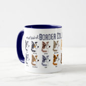 Border collie couleurs - Mug (Devant gauche)