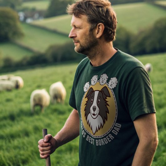 Border Collie Dad Aangepaste tekst T-shirt