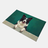 Border Collie Deurmat Kunst (Schuin)