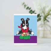 Border Collie Dinner Briefkaart (Staand voorkant)