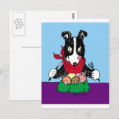 Border Collie Dinner Briefkaart (Voorkant / Achterkant)