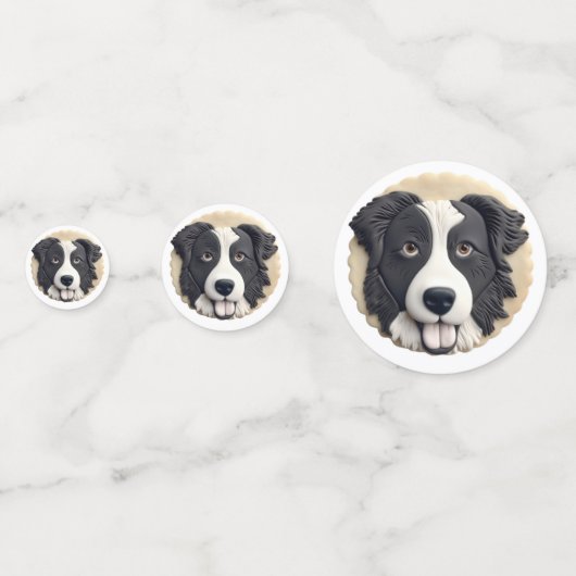 Border Collie Dog 3D geïnspireerd Confetti (Voorkanten)