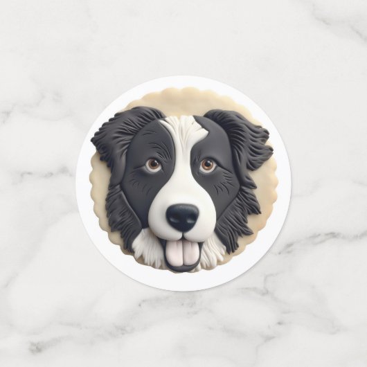 Border Collie Dog 3D geïnspireerd Confetti (Kleine voorkant)