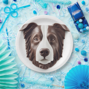 Border Collie Dog 3D geïnspireerd Papieren Bordje