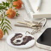 Border Collie Dog 3D geïnspireerd Sleutelhanger (Voorkant Rechts)