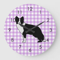 Border Collie Dog Abstracte Illustratie Gingham
