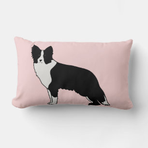 Border Collie Dog Abstracte Illustratie Roze Kussen