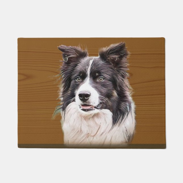 Border Collie Dog Animal Deurmat (Voorkant)
