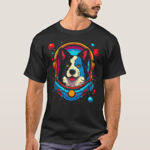Border Collie Dog Astronaut T-shirt