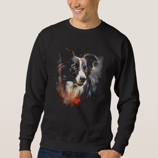 Border Collie Dog Australian Shepherd Graffiti Art Trui (Voorkant)