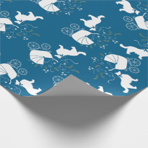 Border Collie Dog Baby shower Puppy Blue Boy Cadeaupapier