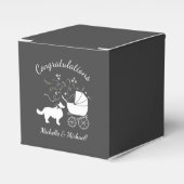 Border Collie Dog Baby shower Puppy Grey Bedankdoosjes (Voorkant Zijde)