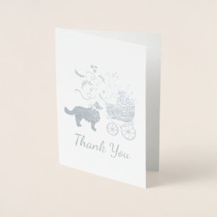 Border Collie Dog Baby shower Puppy Grey Folie Kaarten