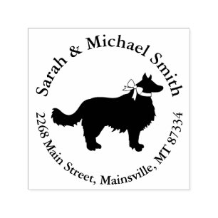 Border Collie Dog Baby shower Puppy Grey Zelfinktende Stempel