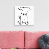 Border Collie Dog Cartoon Canvas Afdruk (Insitu (Woonkamer))