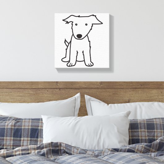 Border Collie Dog Cartoon Canvas Afdruk (Insitu (Slaapkamer))
