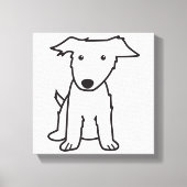 Border Collie Dog Cartoon Canvas Afdruk (Voorkant)