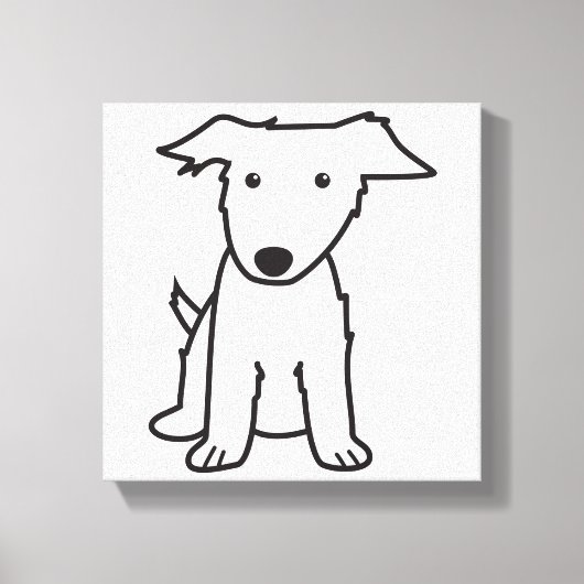 Border Collie Dog Cartoon Canvas Afdruk (Voorkant)