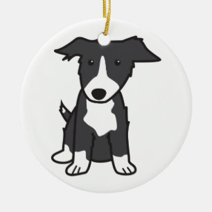 Border Collie Dog Cartoon Keramisch Ornament