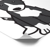 Border Collie Dog Cartoon Poster (Hoek)