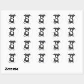 Border Collie Dog Cartoon Ronde Sticker (Vel)