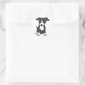 Border Collie Dog Cartoon Ronde Sticker (Tas)