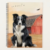 Border Collie Dog Country Western Red Barn (Devant)