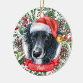 Border Collie Dog Custom Santa Kerstmis Ornament (Links)