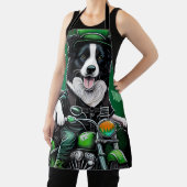 Border Collie Dog Driving Bike St. Patrick's Day Schort (Insitu)