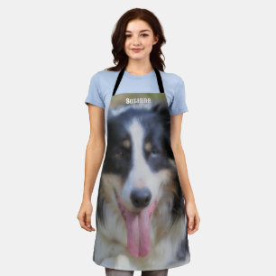Border Collie Dog Face gepersonaliseerd Schort