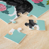 Border Collie Dog  Florals Legpuzzel (Zijkant)