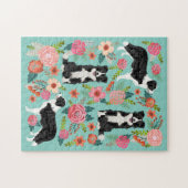 Border Collie Dog  Florals Legpuzzel (Horizontaal)