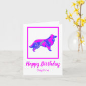 Border Collie Dog Funny Birthday Kaart (Gele Bloem)