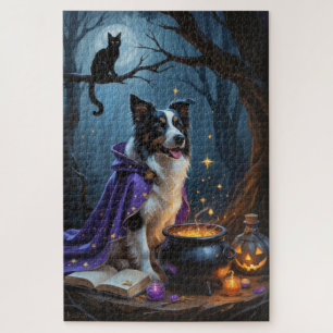 Border Collie Dog grillige Halloween schilderij Legpuzzel