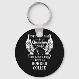 Border Collie Dog Guardian Angel Sleutelhanger