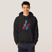 Border Collie Dog Guitar Hoodie (Voorkant volledig)