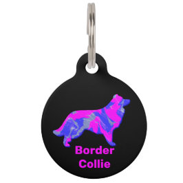 Border Collie Dog Hot Pink Huisdierpenning