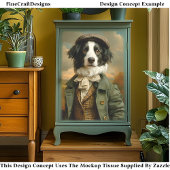 Border Collie Dog in het najaar / Herfst DV9R Deco Tissuepapier