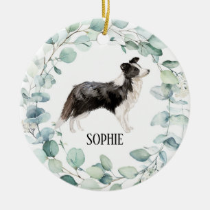 Border Collie Dog Keramisch Ornament