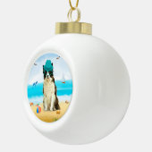 Border Collie Dog Keramische Bal Ornament (Rechts)